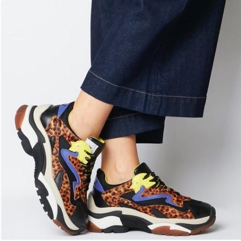 NWOT/B Ash Chunky Leopard Print Sneakers